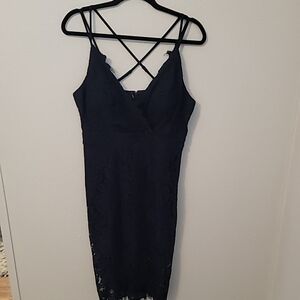 Honey and Rosie Navy Blue Lace Dress Sz L